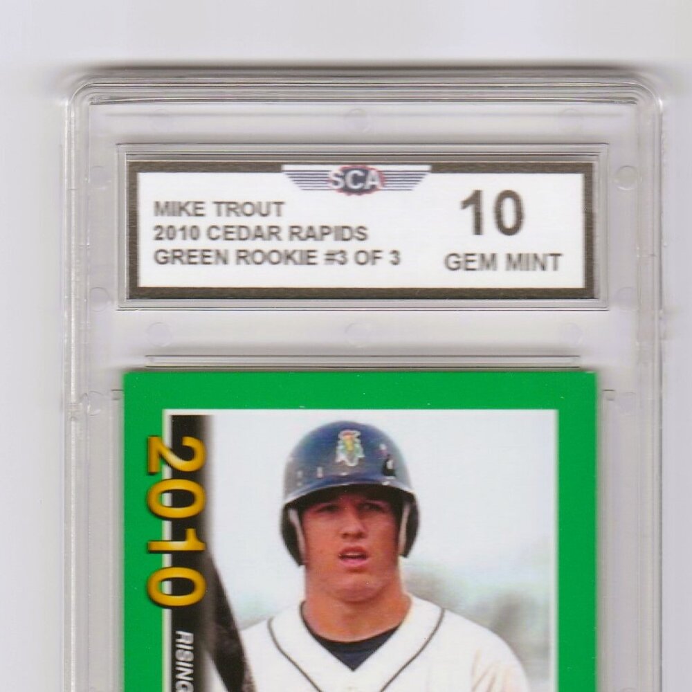 MIKE TROUT 2010 CEDAR RAPIDS GREEN ROOKIE CARD LOS ANGELES ANGELS